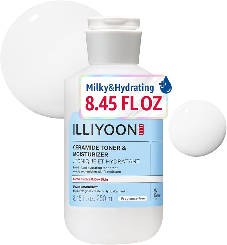 Illiyoon Ceramide ATO Tônico Facial Leitoso Sem Fragrância, 250 mL