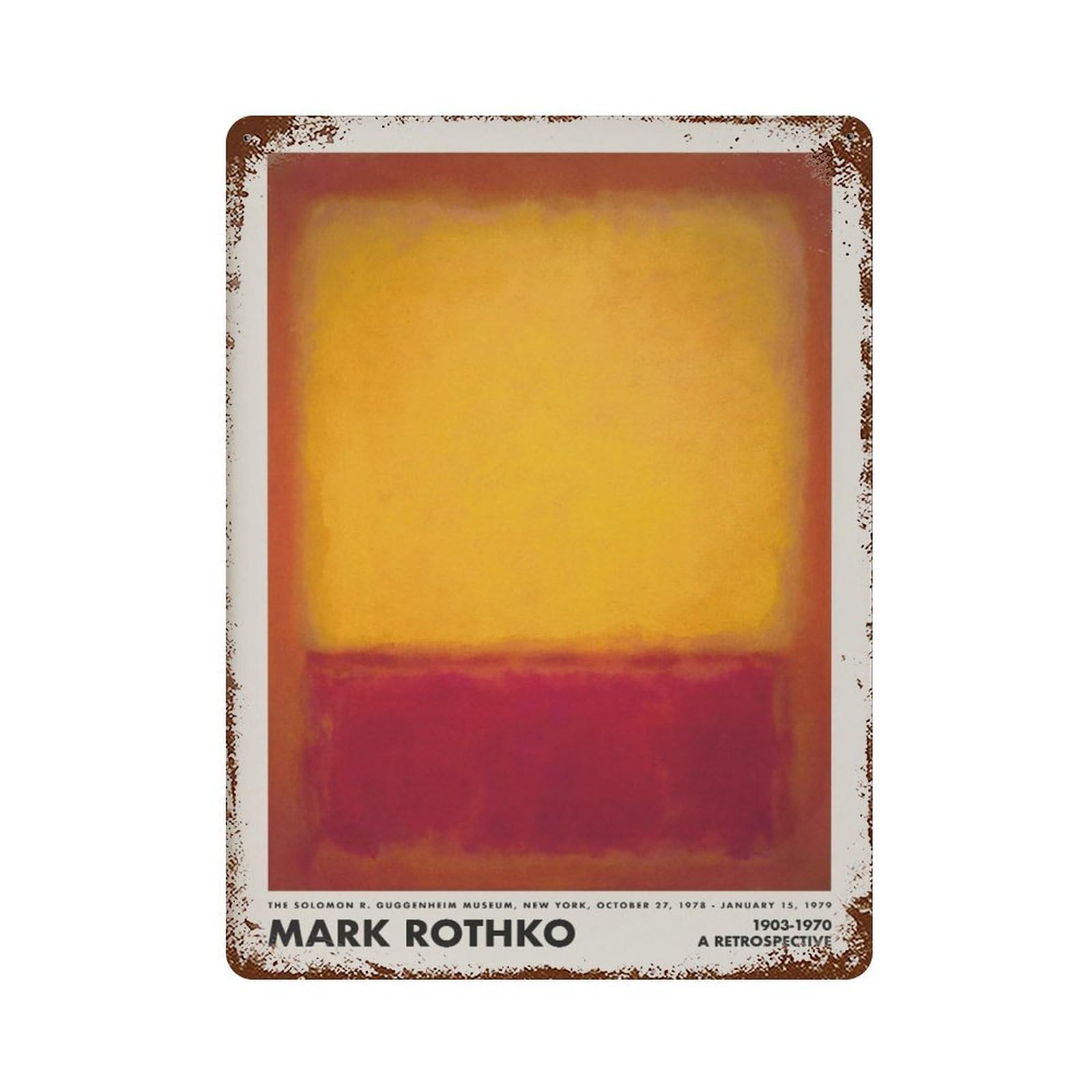 xiaoxiaoshen Rothko Reproduction Abstract Expressionist Wall Decor Art Metal Tin Poster Modern Home Decor Art Home Bar Shop Decorations Vintage Sign 40x30cm