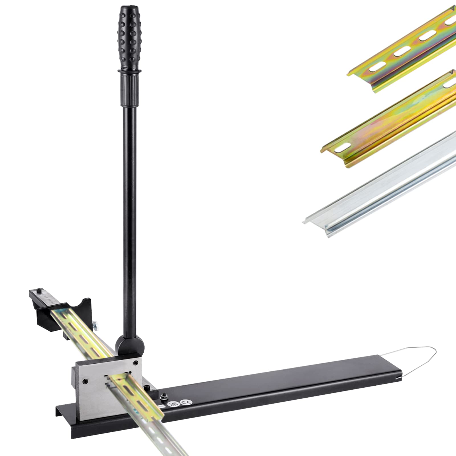 MXBAOHENG Cortador de carril DIN con doble agujero y regla para cortar rieles de acero/aluminio (negro)