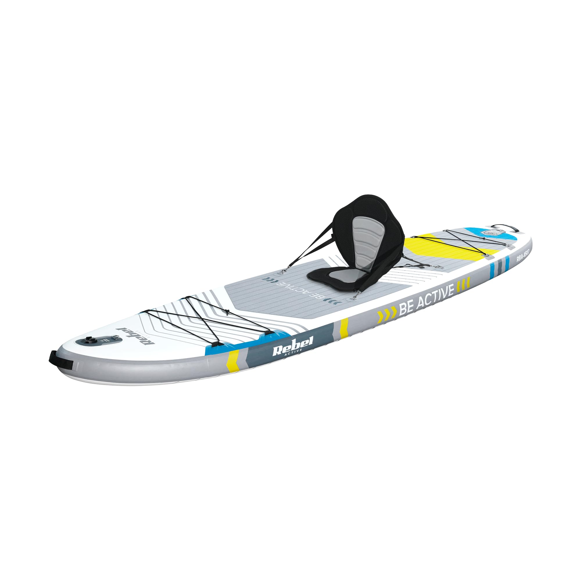 Rebel Electro Deska SUP Pompowana z Siedziskiem do Pływania Drop-Stitch 335 cm Zestaw Wiosło Pompka Plecak RBA-4507-WH