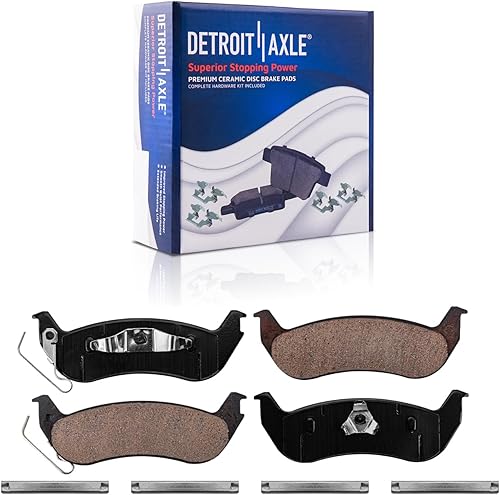 Miniatura 6 de Eje Detroit  ambos (2) rotores de freno traseros de disco con almohadillas de cerámica con hardware y limpiador de frenos y líquido para Ford Ranger