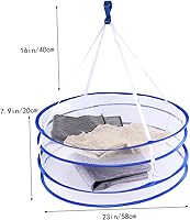 Vista 2 de Estante plegable para ropa sucia, estante de secado plegable para ropa, colgador de ropa, red para colgar ropa, secadora de ropa, red para colgar