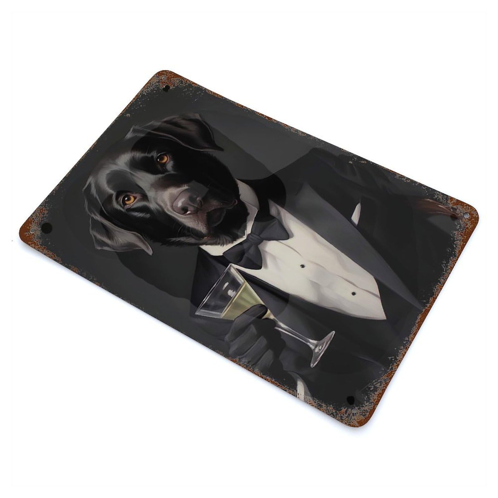 Labrador Retrievers Dog Rustic Tin Plaque 11.8"x7.9", Ideal for Shed, Workshop And Garage Wall Decor