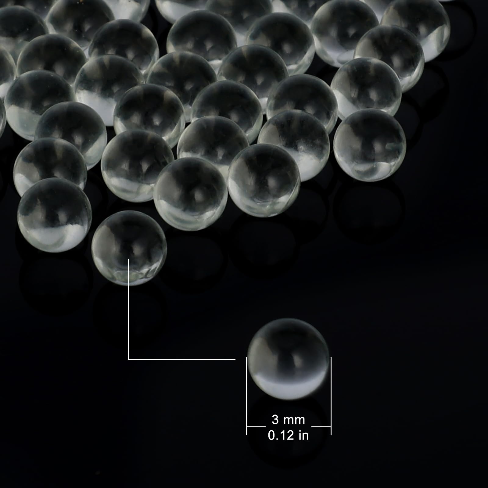stonylab Glasperlen, Klare Glaskugeln zur Verhinderung von Erhitzung und Siedeverhütung im Labor, Durchmesser 3 mm, 1000 Perlen pro Beutel