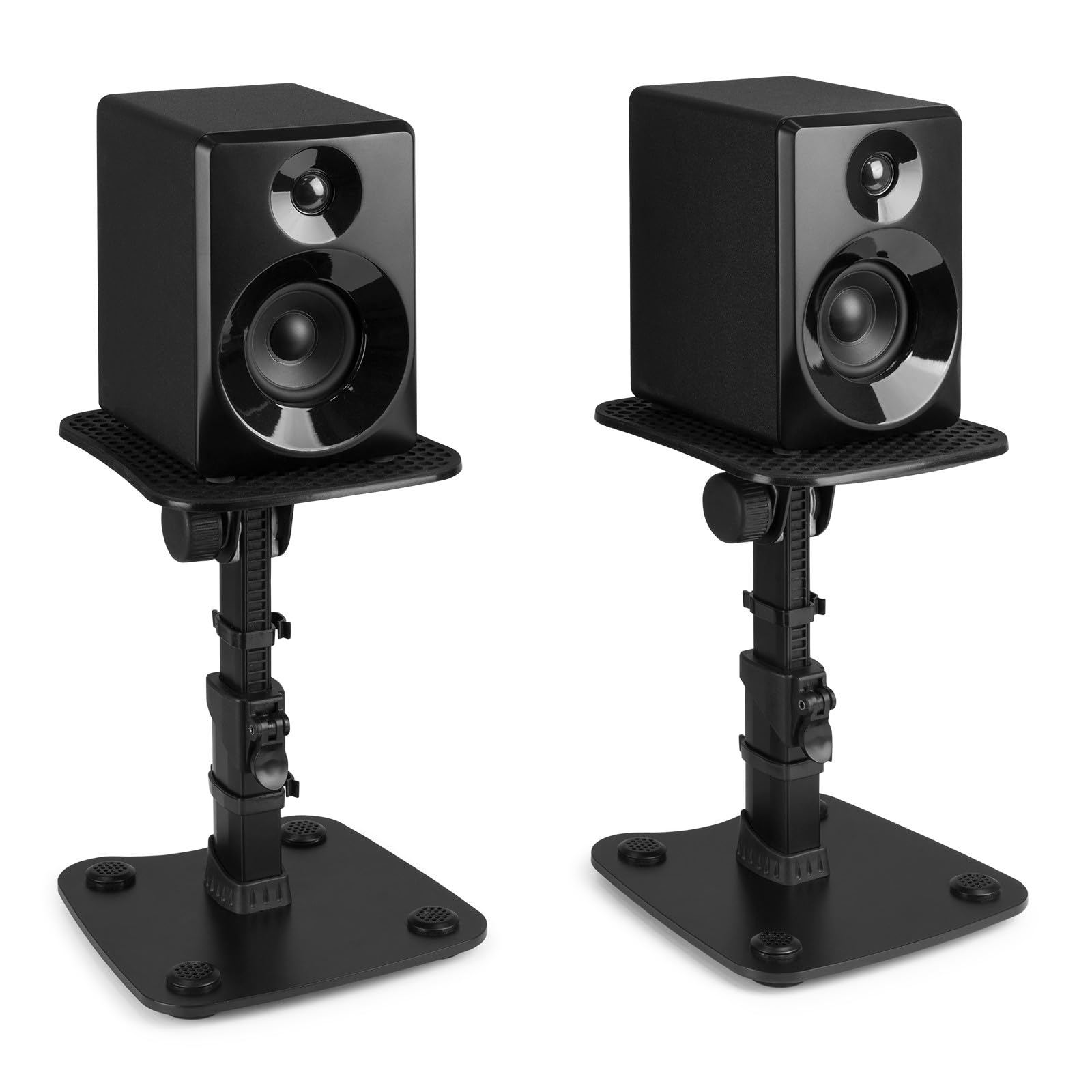 Vonyx SMS30 Supports Enceintes de Monitoring - Hauteur Réglable 23-29,5 cm, Enceinte 8'', Support Antidérapant, Charge Maximale 15kg, Idéal pour Optimiser la Projection du Son et de l'Écoute