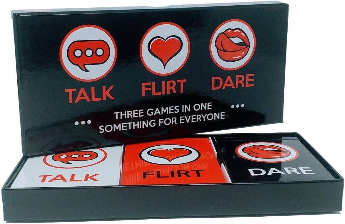 NARAYANMUNI 3 In 1 Fun And Romantic Game Night Box Set With Conversation Starters|Flirty Games And Cool Dares-Choose From Talk|Flirt Or Dare Cards For Couples Date|Multicolorfor Adult