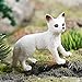 Bbiamsleep 4 Pieces White Fox Animal Figurines Mini Animals Set Realistic Arctic Fox Family Figurines for Cake Topper Party Christmas Birthday Supplies