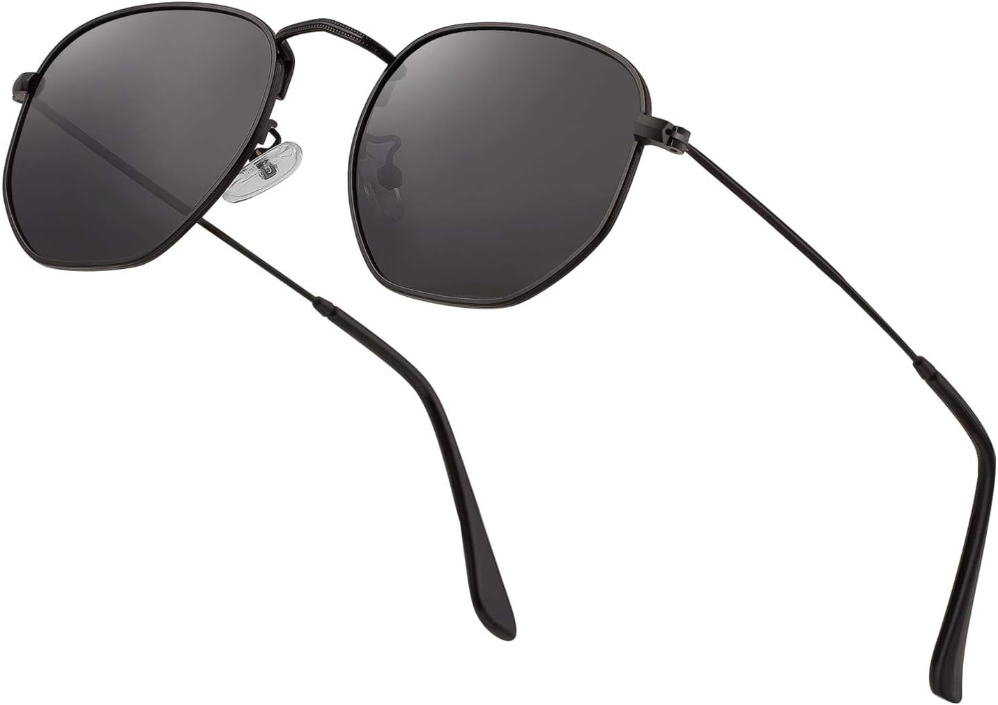 Hipster Hexagonal Polarized Sunglasses Men Women Geometric Square Small Vintage Metal Frame Retro Shade Glasses