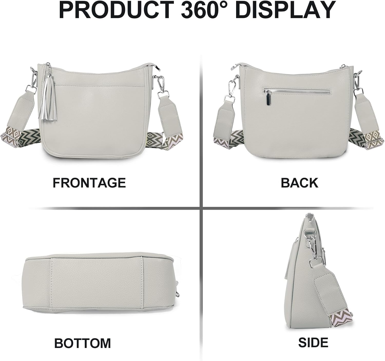 Crossbody Purse For Women, Vegan Leather Medium Crossbody Bag, Women's Crossbody Handbags For Travel With Tassel