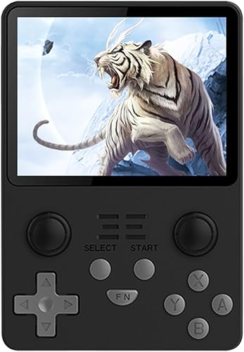 RGB20S - Consola de juegos retro de mano Pow Kitty Juego de arcade de mano con tarjeta integrada de 16+64G y 15000 juegos, reproductor de pantalla