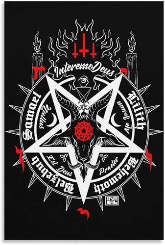 SIPMAN Póster de arte con sello de invocación satánica, impresión en lienzo para decoración del hogar, pósteres estéticos para pared, póster
