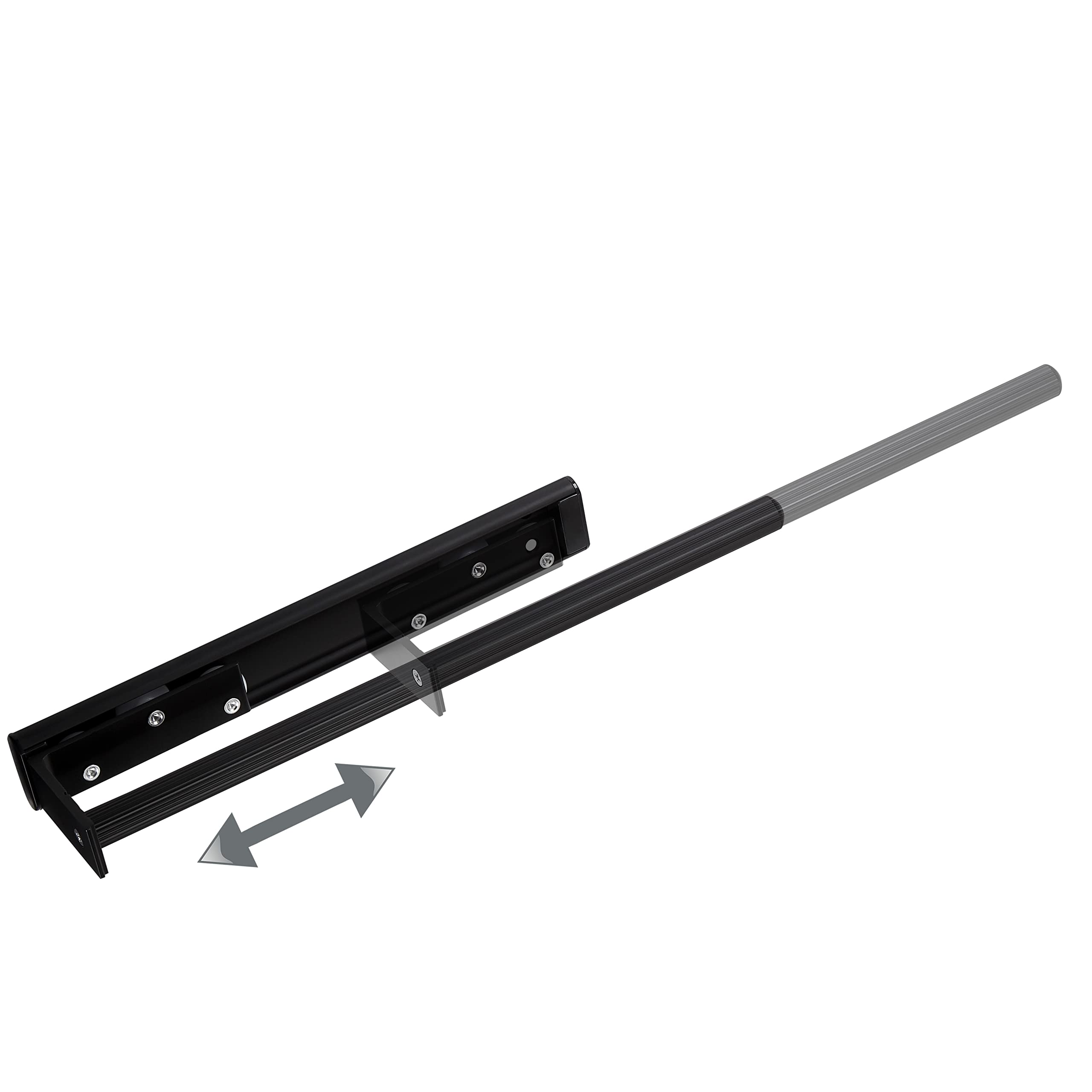 SOTECH 2 stuks Aluminium Handdoekhouder TED 1-armig zwart mat (325-487 mm, uitschuifbaar, draaibaar) telescopische wanddoekhouder voor badkamer of keuken