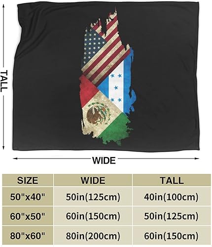 Miniatura 3 de USA Mexico Honduras Flags Blanket Warm Blanket Ultra Soft Microfleece Blanket Flannel Living Room Sofa Bed Bed Blanket