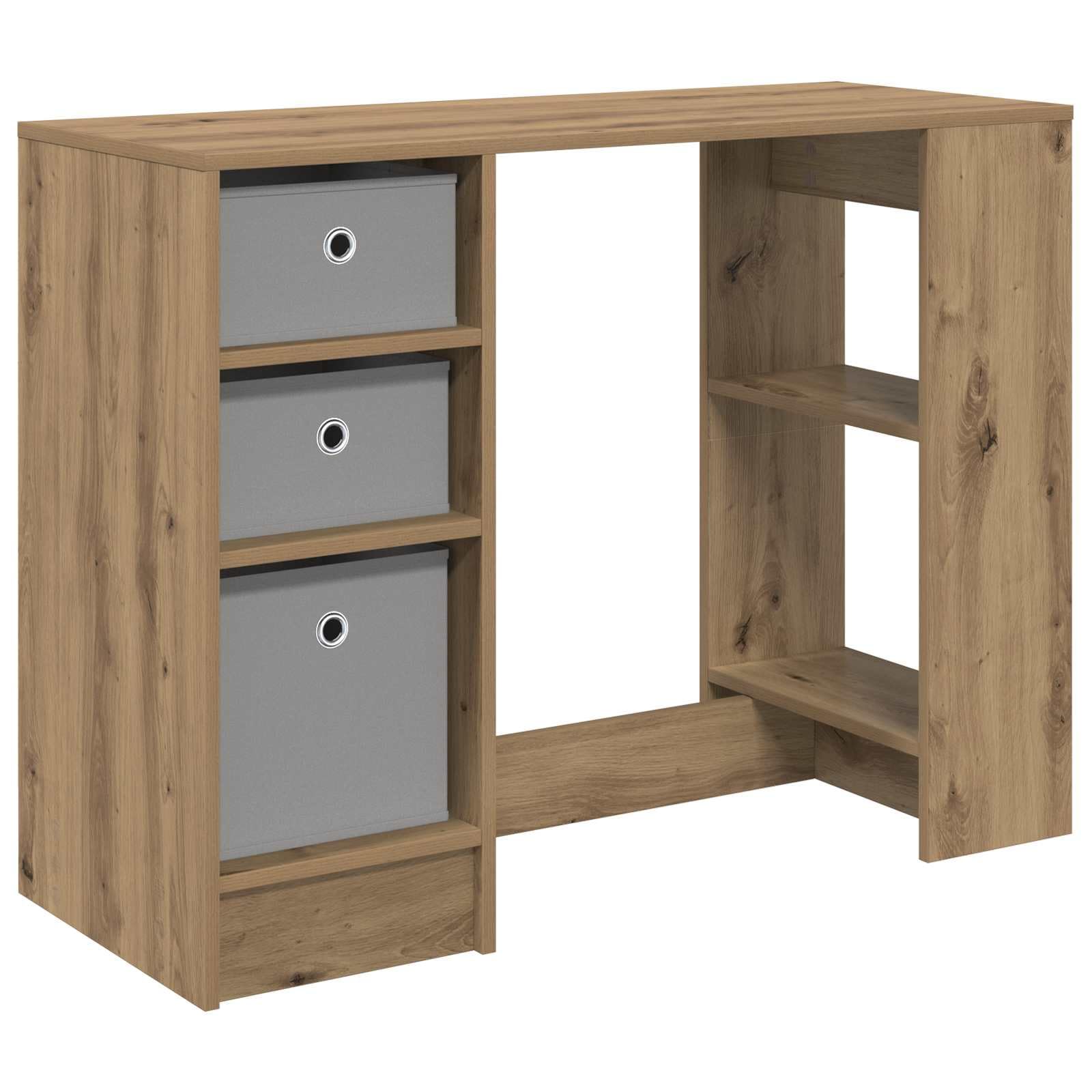 Scrivania in legno di quercia artificiale, 100 x 40 x 75 cm, con cassetti