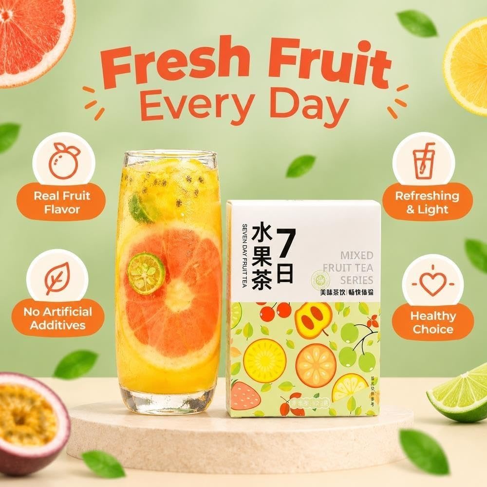 Tè alla frutta 7 giorni, 14 bustine di tè, infuso freddo