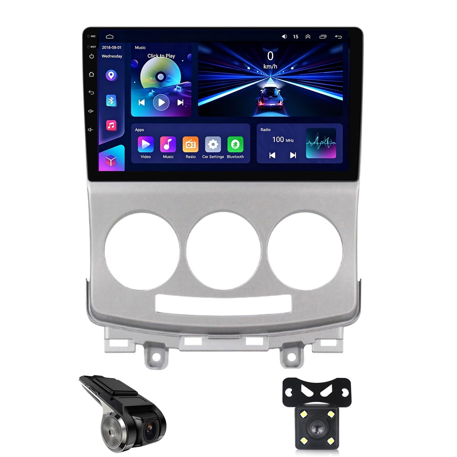 Android 14 Autoradio per Mazda 5 2 CR 2005-2010 Wireless CarPlay Android Auto Wifi Bluetooth Navigazione GPS/Radio RDS FM AM DSP/Schermo diviso ADAS DVR+ Controllo del volante(B20)