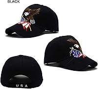 Vista 5 de FLYOUTH - Gorra de béisbol creativa con diseño de águila y bandera de Estados Unidos, gorra bordada con visera