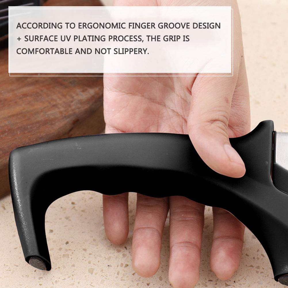 Affilacoltelli da Cucina, 3 Stadi Casa Testa di Macinazione Staccabile Base Antiscivolo Design Ergonomico Affilatura Black