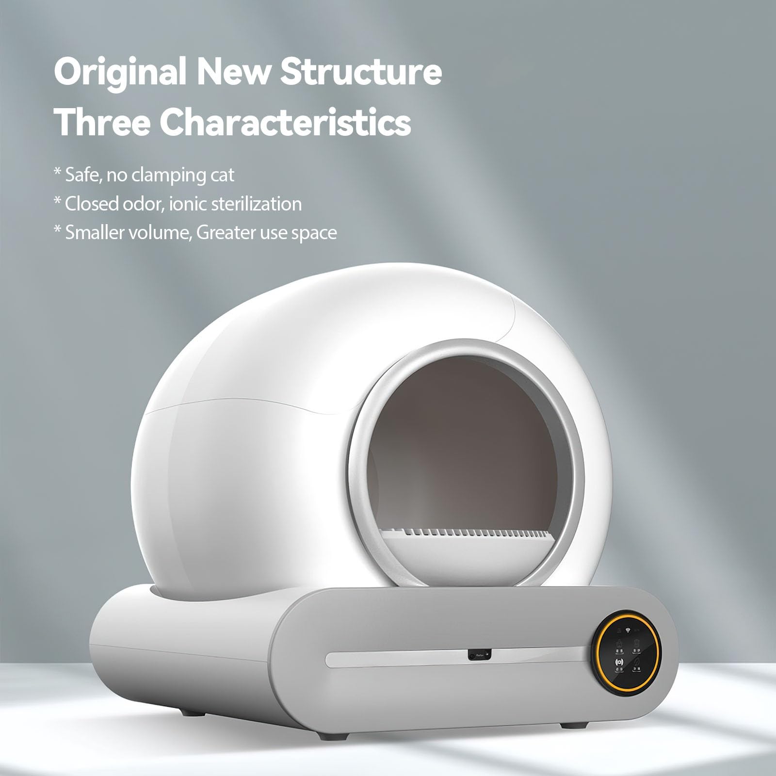 65L 2,4 g Wi-Fi Litiere Chat Autolimpiante, 4 modos de limpieza inteligentes, ultra seguro/controlado por aplicación/desoxidante y autolimpiante, apto para gatos de 1 kg a 8 kg