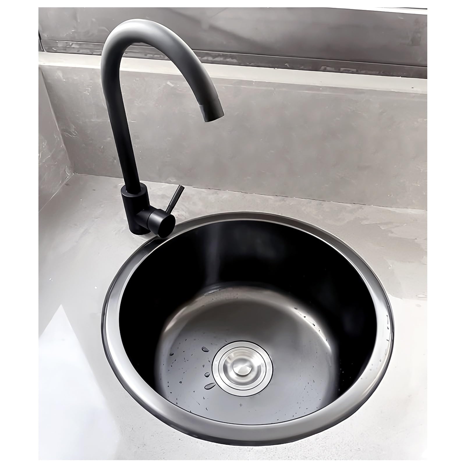 Fregadero de cocina de un seno con rebosadero de seguridad para evitar desbordes