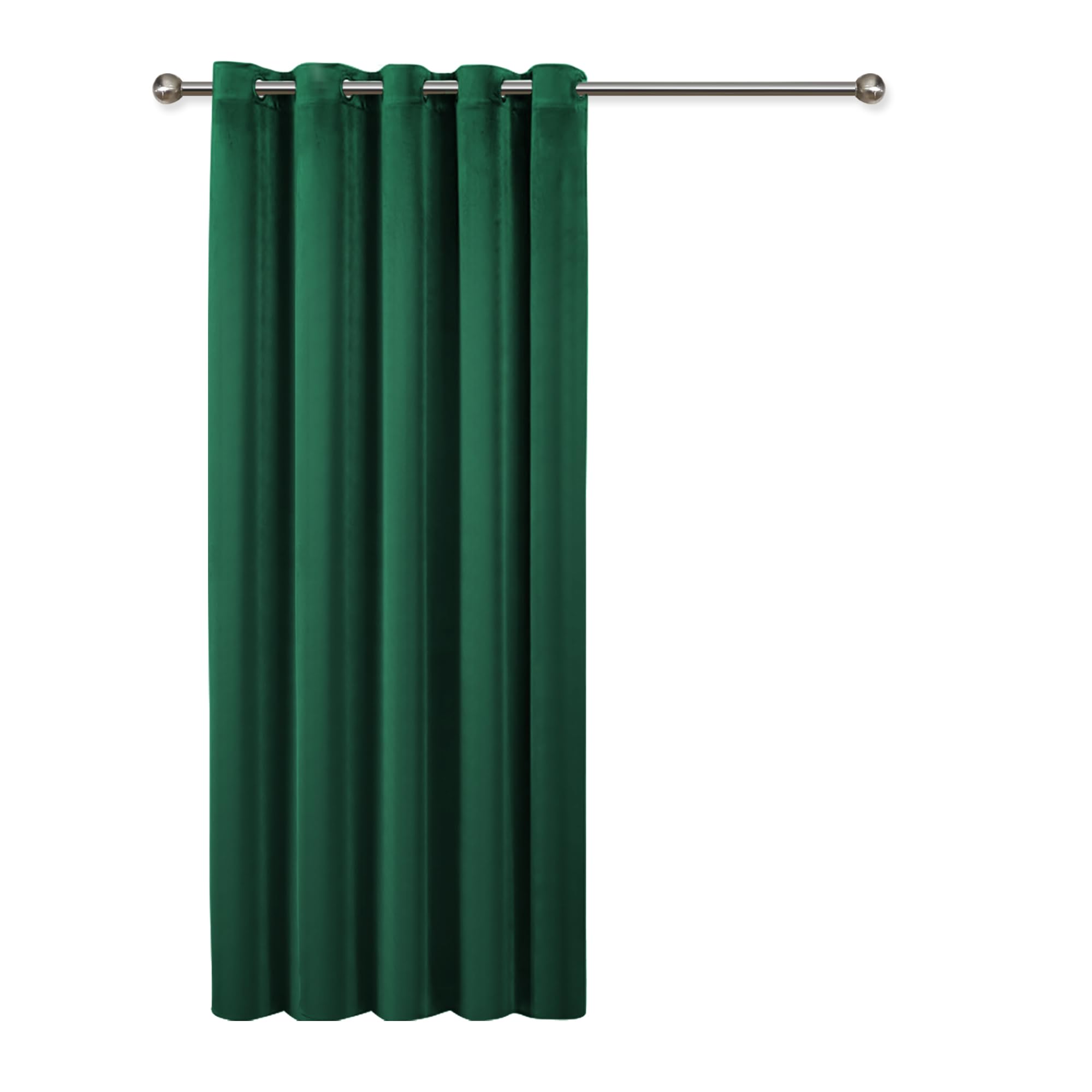 Imperial Rooms Crushed Velvet Curtains 66x84 Inch Green Blackout Curtains for living room Super Soft Ring Top Thermal Curtain 1 Panel with Matching Tieback