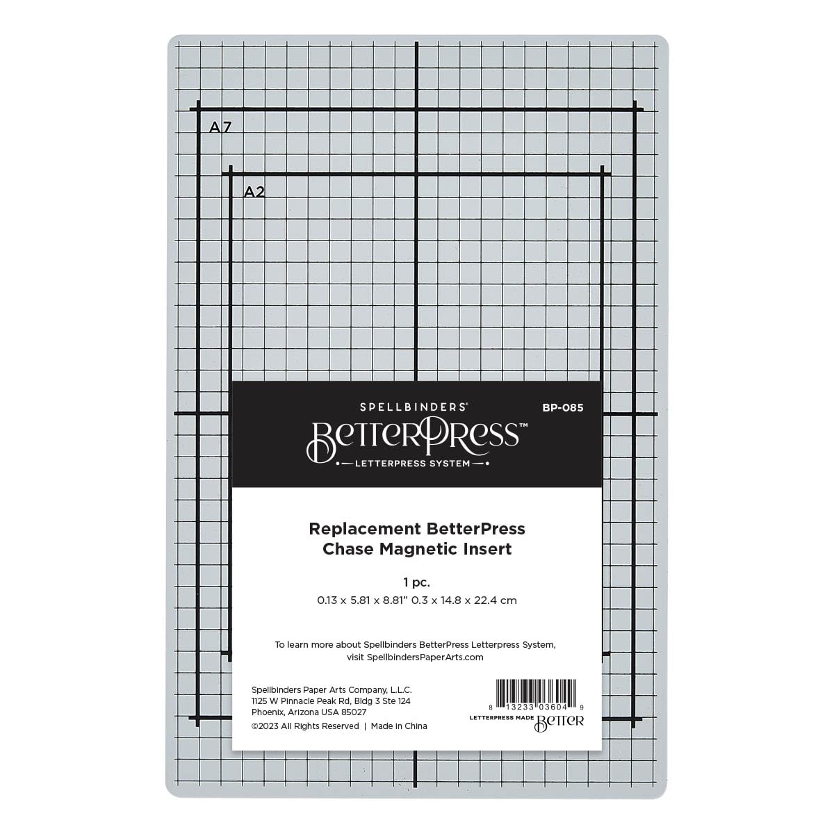 Spellbinders White Replacement Betterpress Chase Magnetic Insert,