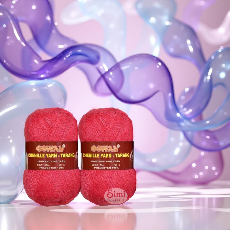 Image of M.G Enterprise 3 Ply Knitting Yarn Wool, Light Red Ball 200 gm Best Used with Knitting Needles, Crochet Needles Wool Yarn for Knitting. by M.G Enterprise