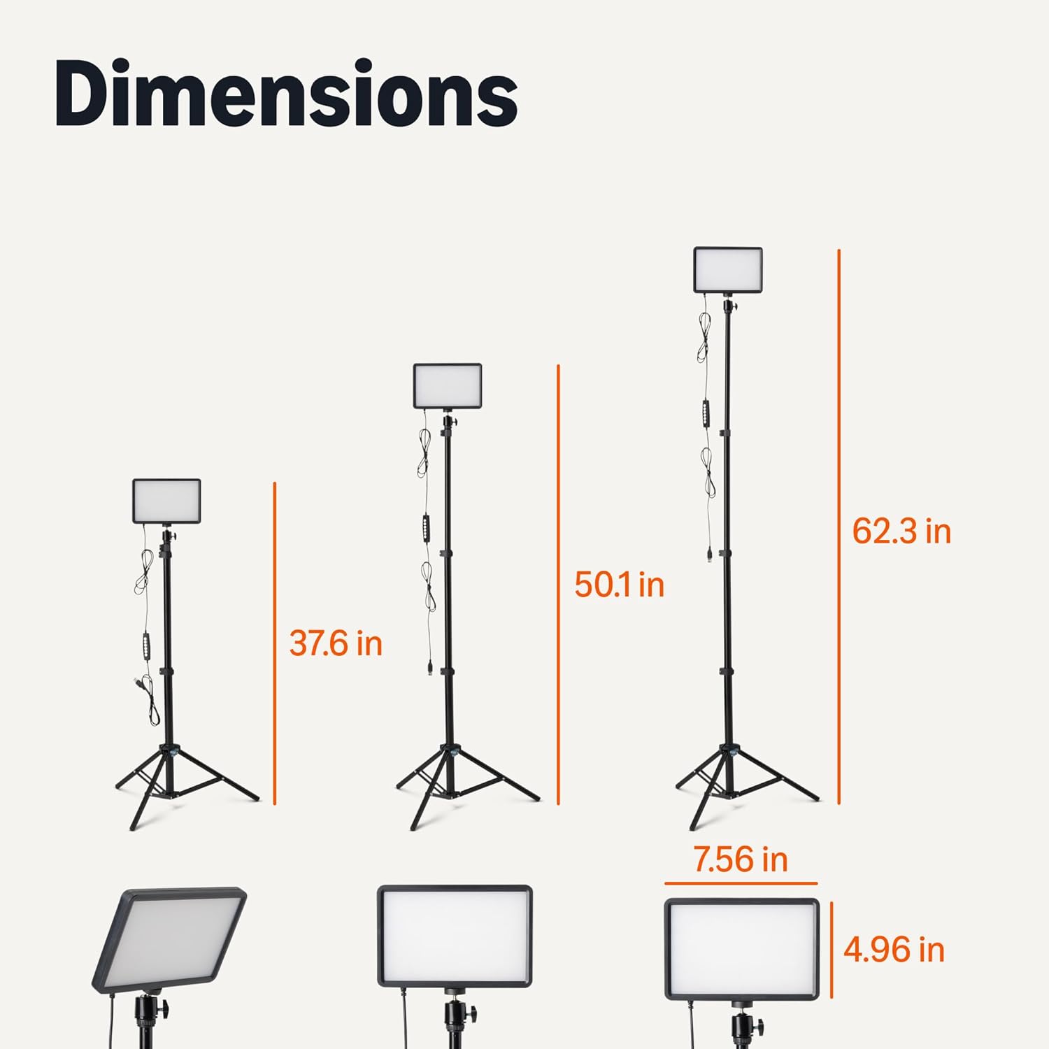 Amazon Basics 2-Pack LED Studio Lights with 62.3" Adjustable Tripod, RGB Modes, USB Powered for Video, Streaming & Content Creation - Image 5