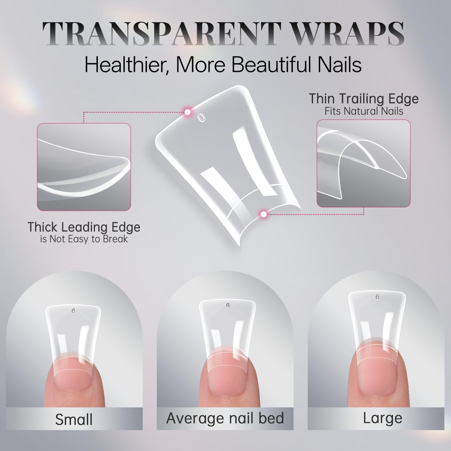 krofaue Puntas de uñas de pato, 240 piezas de uñas curvadas de gel suave transparente, 12 tamaños, estilo patas de pato de cristal, uñas postizas extra anchas francesas con caja para salón de