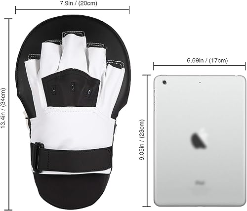 Miniatura 3 de Valleycomfy Guantes de boxeo curvados de enfoque, equipo de boxeo de cuero sintético extra grande y grueso, ideal para karate, muay thai kick,