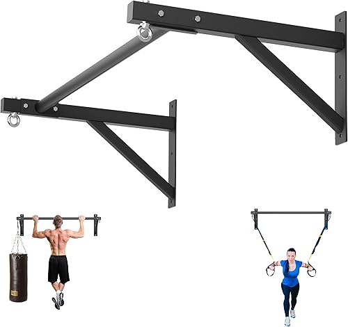 Pull Up Bar Wall Mounted, Heavy Duty 650 lbs Capacity Chin Up Bar, 48" Multi-Grip Strength Training Pull-up Bars, for Home Gym GarageBackyard Total