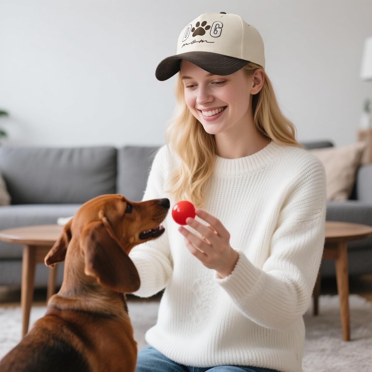 Waldeal Women's Embroidered Dog Mom Hat, Dog Mom Gifts for Women, Adjustable Two-Tone Baseball Cap - Image 6