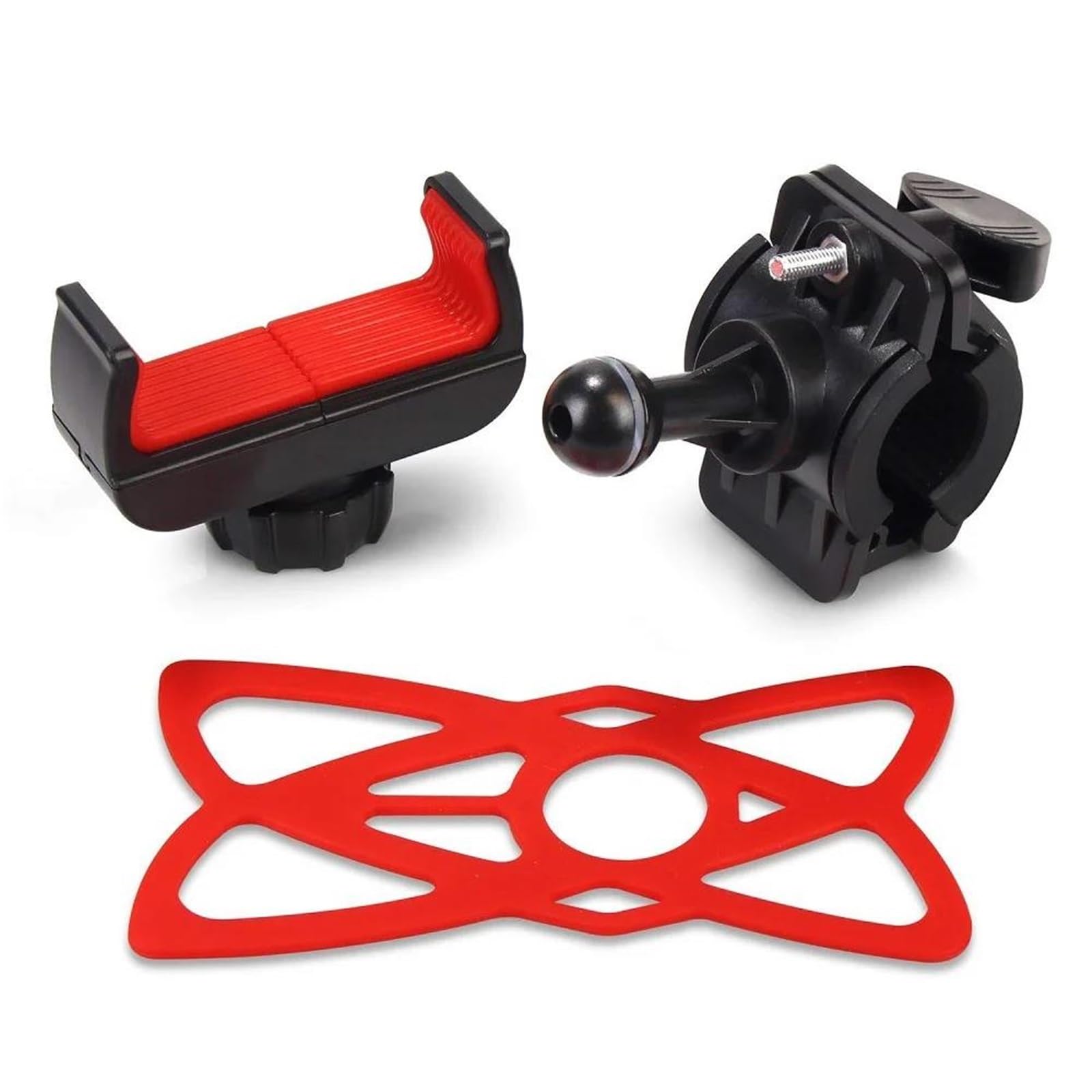Supporto Telefono Universale Moto Bici Morsetto Manubrio Supporto GPS(ROSSO)