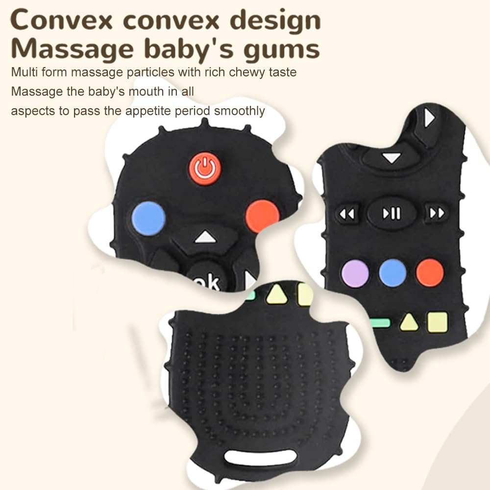 Anneau Dentition Bebe Silicone, Jouets de Dentition pour Bebe 3-6 12 mois Cadeaux, Télécommande Silicone Anneau Dentition Jouet pour Bébé 3-6-9 mois, Jouets Pour Bébés Autistes Garçon Fille, Noir Anneau Dentition Bebe Silicone, Jouets de Dentition pour Bebe 3-6 12 mois Cadeaux, Télécommande Silicone Anneau Dentition Jouet pour Bébé 3-6-9 mois, Jouets Pour Bébés Autistes Garçon Fille, Noir