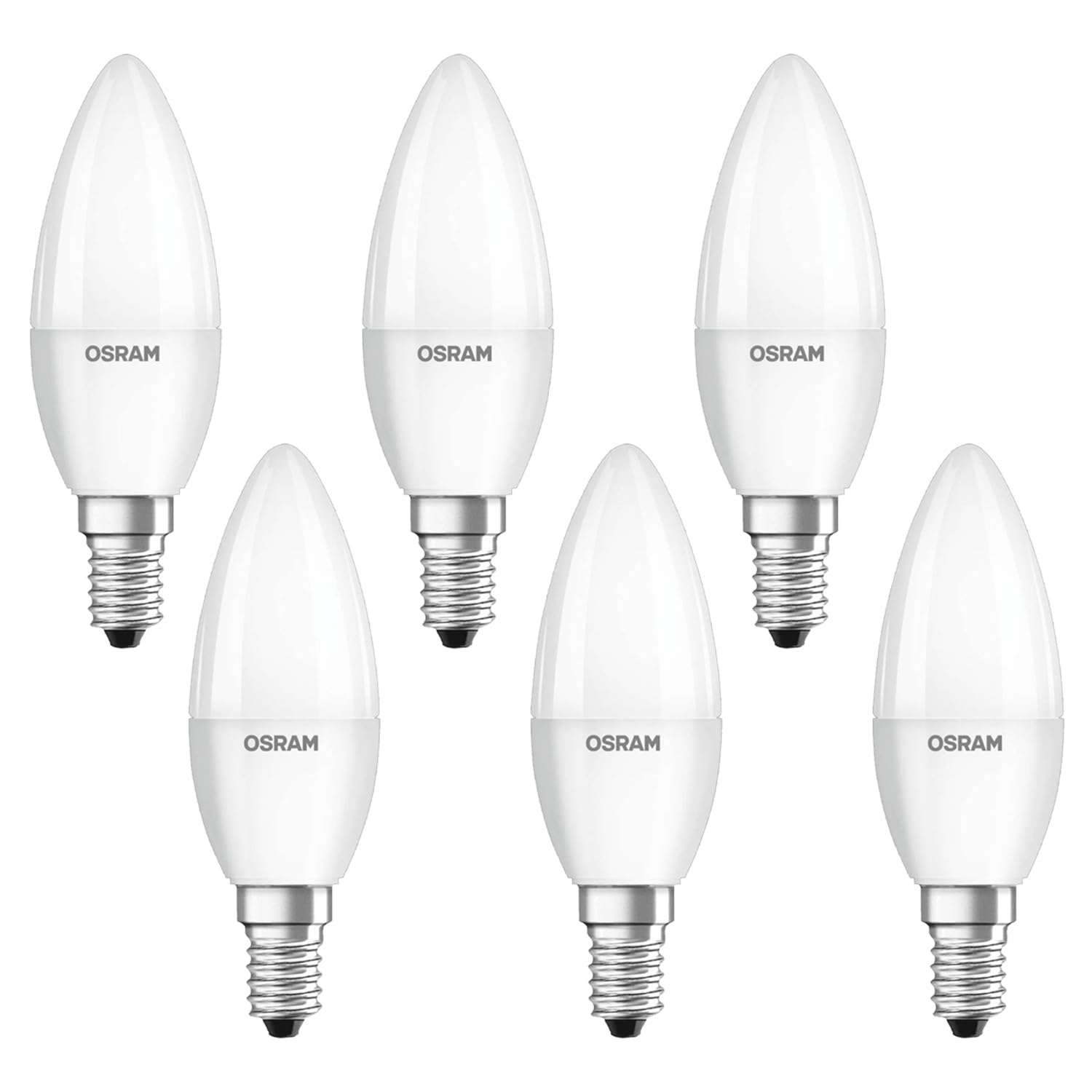 Ampoule LED PCR Osram E14 2.5W 827 Classic B dépolie lot de 6 lampes bougies