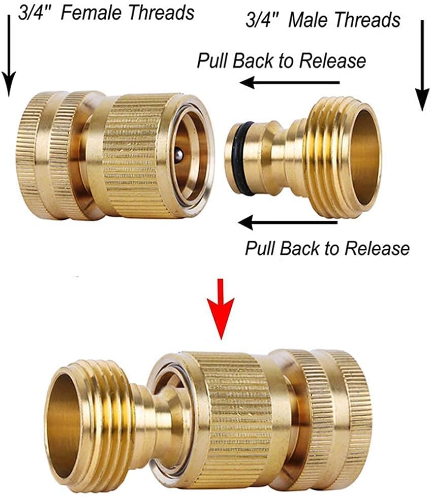 8 Male + 5 Female Connectors 3/4 Inch GHT Brass Hose Connect Fittings