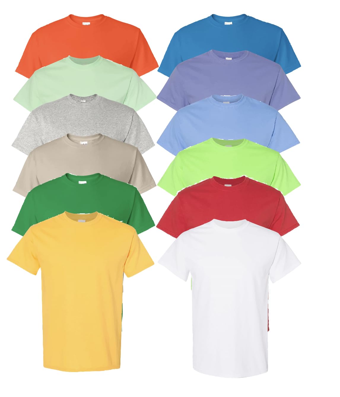 EVERYDAY TEES Men's Heavy Cotton Tee (Pack of 12), Assorted Mixed Color Small to 5XL