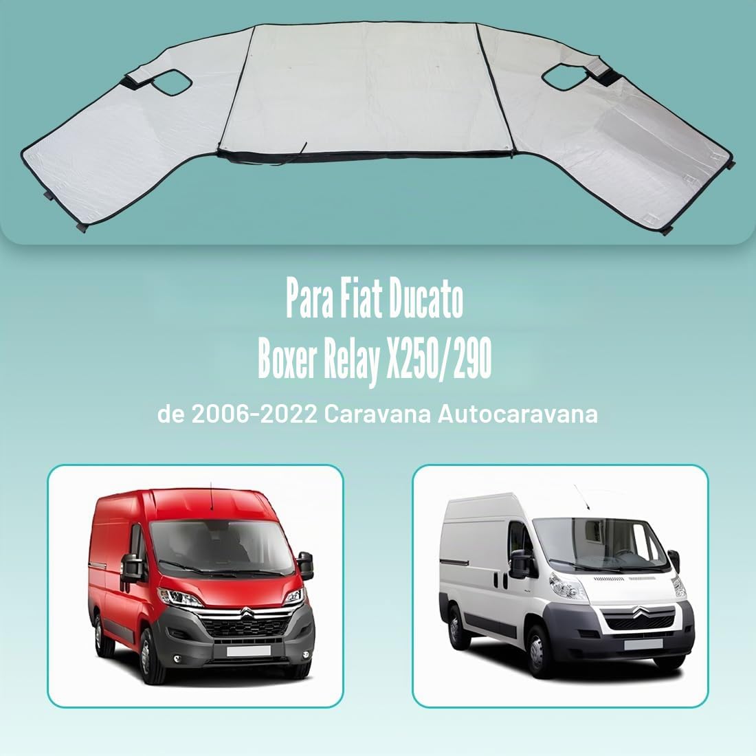 Cubierta para Parabrisas Fiat Ducato 2006-2022 Autocaravana con Bolsa Negra