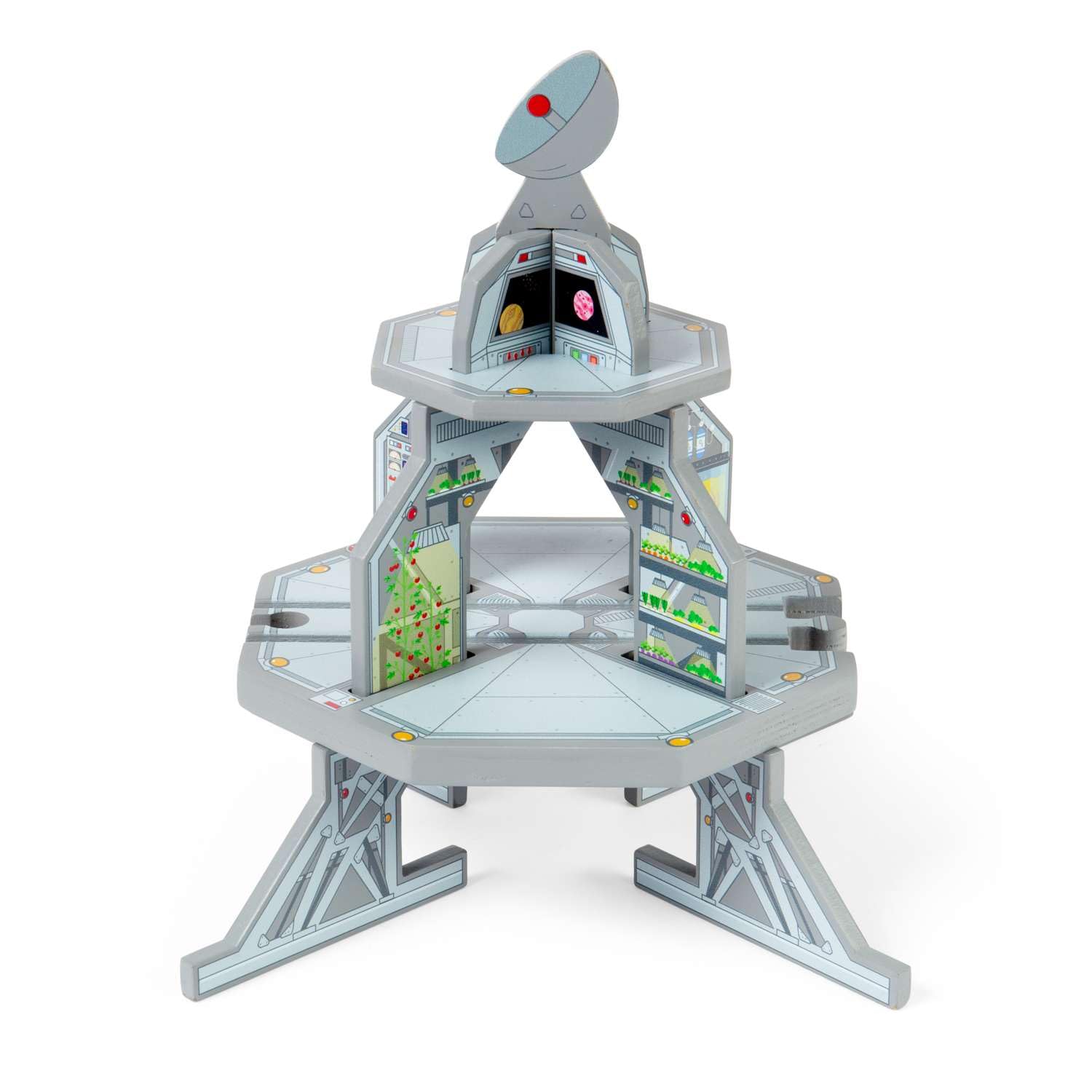 Bigjigs Rail Weltraumzug-Set | 40-teiliges Holzeisenbahn für Kleinkinder | Montessori-Bahnhofsspielzeug | futuristische Rakete & Astronauten | FSC-zertifiziertes Holz | Galaktischer Spielspaß für