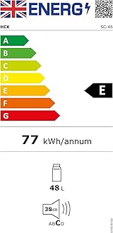 HCK 48L Mini Fridge with Glass Door, 0-15°C Cooling Zone and 2 Shelves, Compact Beverage Refrigerator Cooler for Bar and Living Room