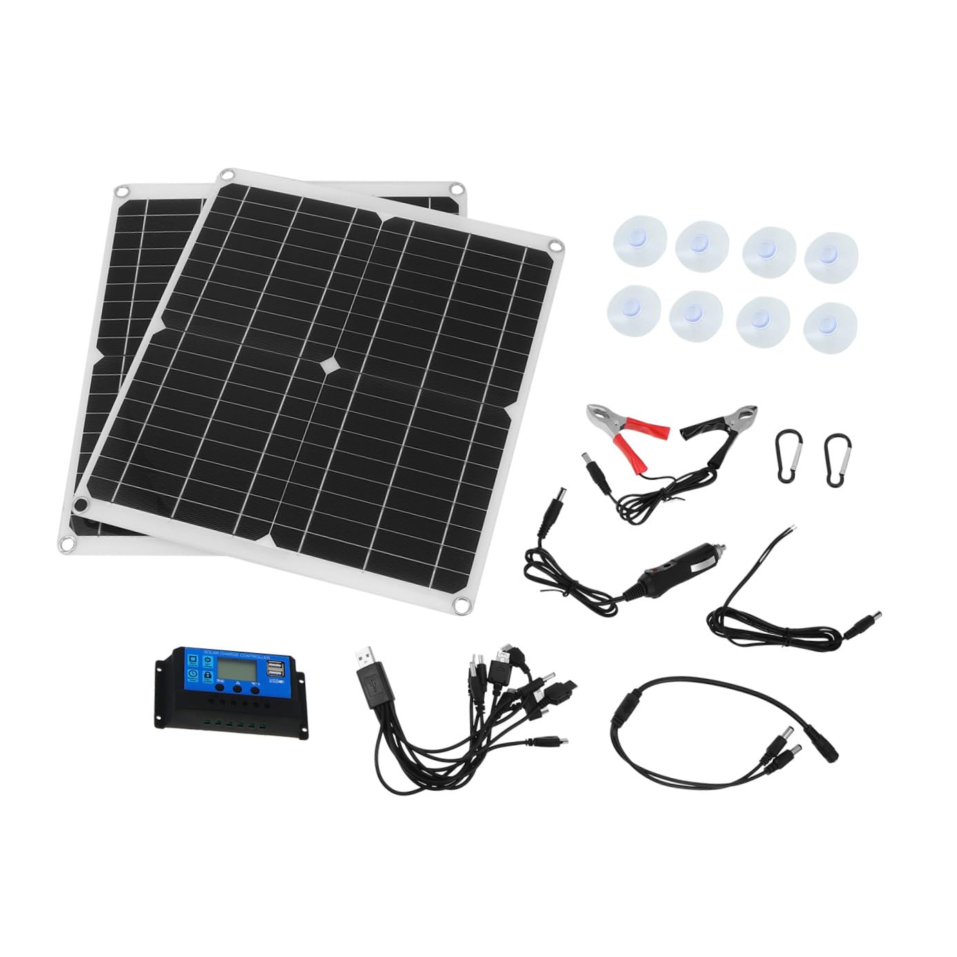 Kit Solaire Panneaux Photovoltaïques et Contrôleur Autonome Électricité Camping