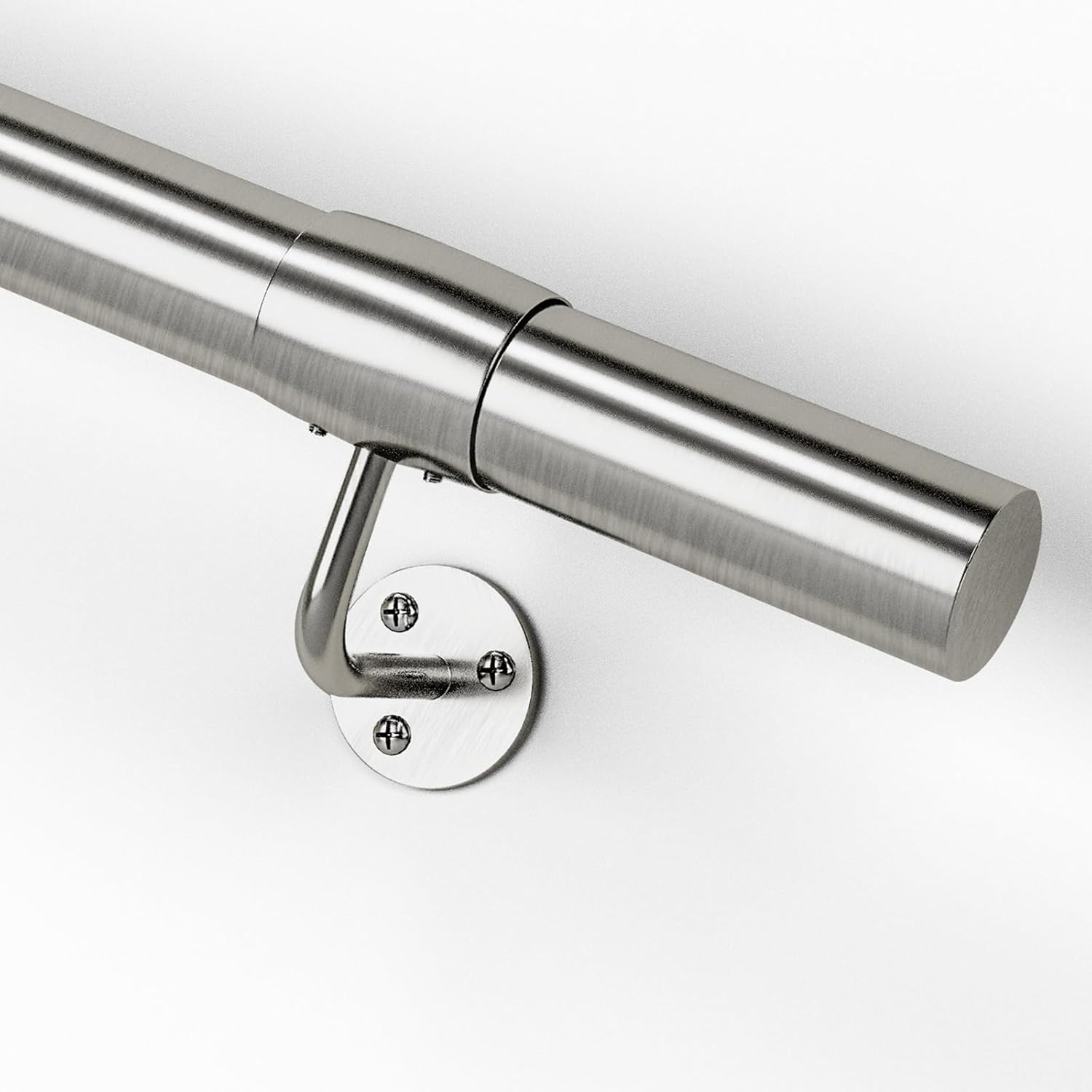 ZALNVEY 12Ft Industrial Metal Stairs Handrail Kit, Sturdy Wall Mount ...