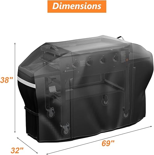 Miniatura 2 de Tapa de plancha para plancha Blackstone de 36 pulgadas, con cubierta de parrilla, plancha con tapa con bisagras para exteriores, capucha de tapa