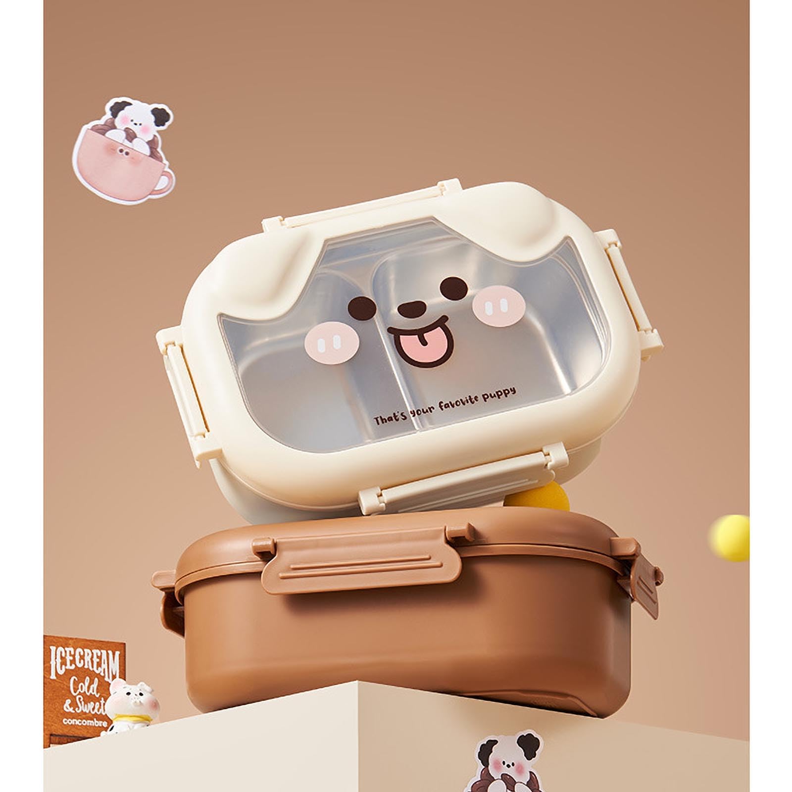 Boite Gouter, Boîte à Déjeuner en Acier Inoxydable, Boite a Gouter Inox, Boîtes à Goûter pour pour l'École, Peut Être Utilisé pour l'École, Le Travail, Les Pique-Niques Et Les Voyages. (white)