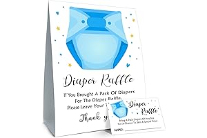 Diaper Raffle Baby Shower Game for a Blue Little Monster