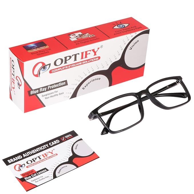 Optify full rim free size Power reading glasses with blue block light