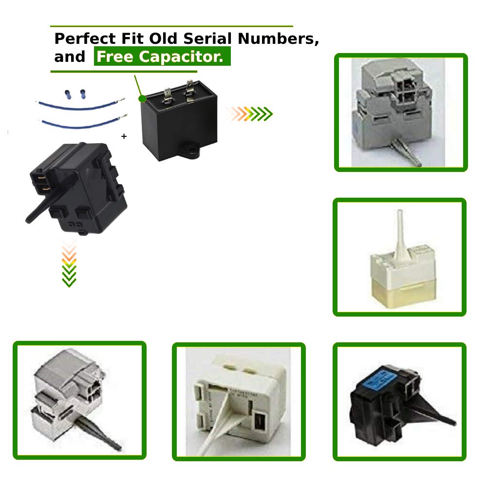 GLOB PRO SOLUTIONS 218721101 Compressor relay kit black Refrigerator Replacement for and compatible with Frigidaire Kenmore 218721101 Heavy DUTY