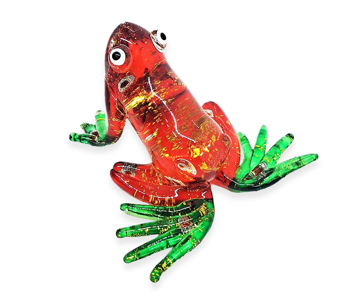 ChangThai Winziger Glas-Frosch – Handgeblasen, Glitzernd, Perfekt Zum Sammeln & Dekorieren