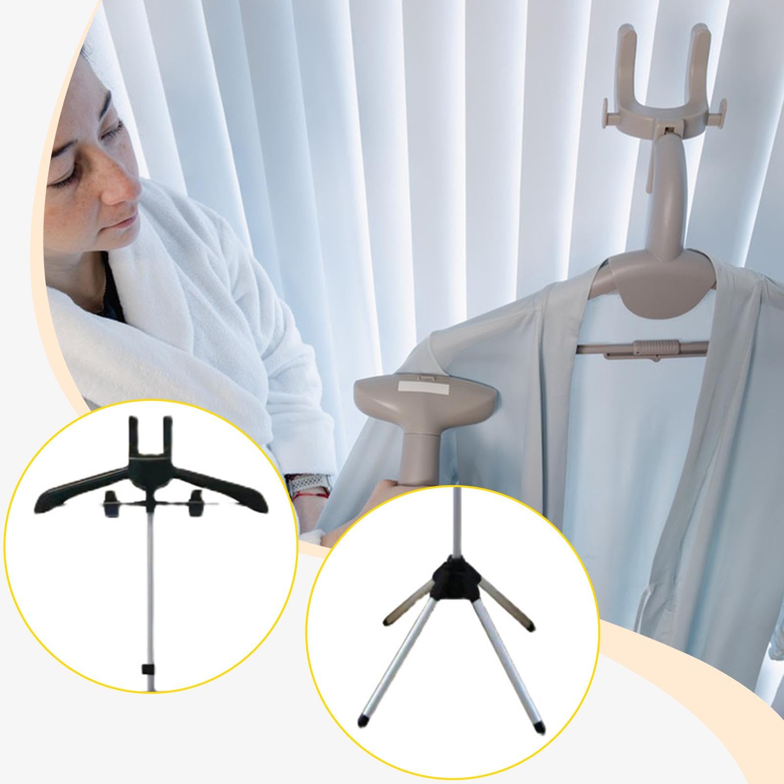 Supporto per stirare a vapore appendiabiti pratico salvaspazio portatile pieghevole per stiratrici a vapore verticale- Stile Appendiabiti