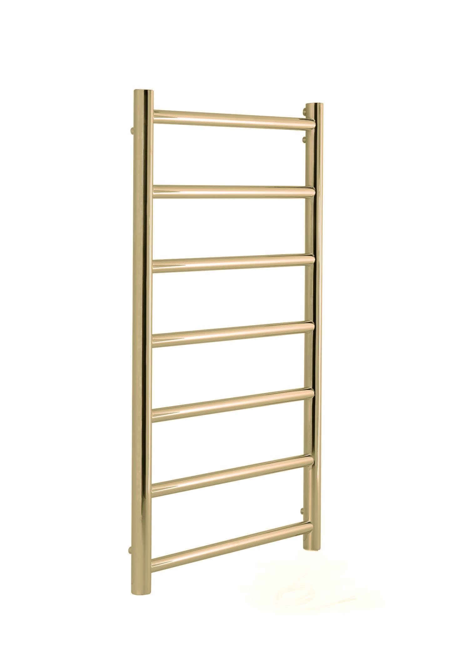 Manissa Brushed Brass Selby Heated Towel Rail 500Mm W X 800Mm H Stainless Steel Central Heating Bathroom Towel Radiator